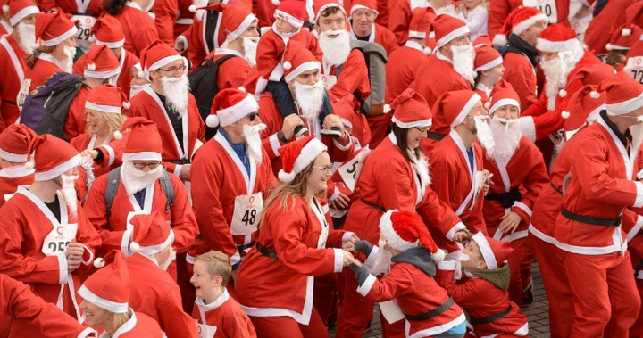 image of Northampton's santa fun run in 2019