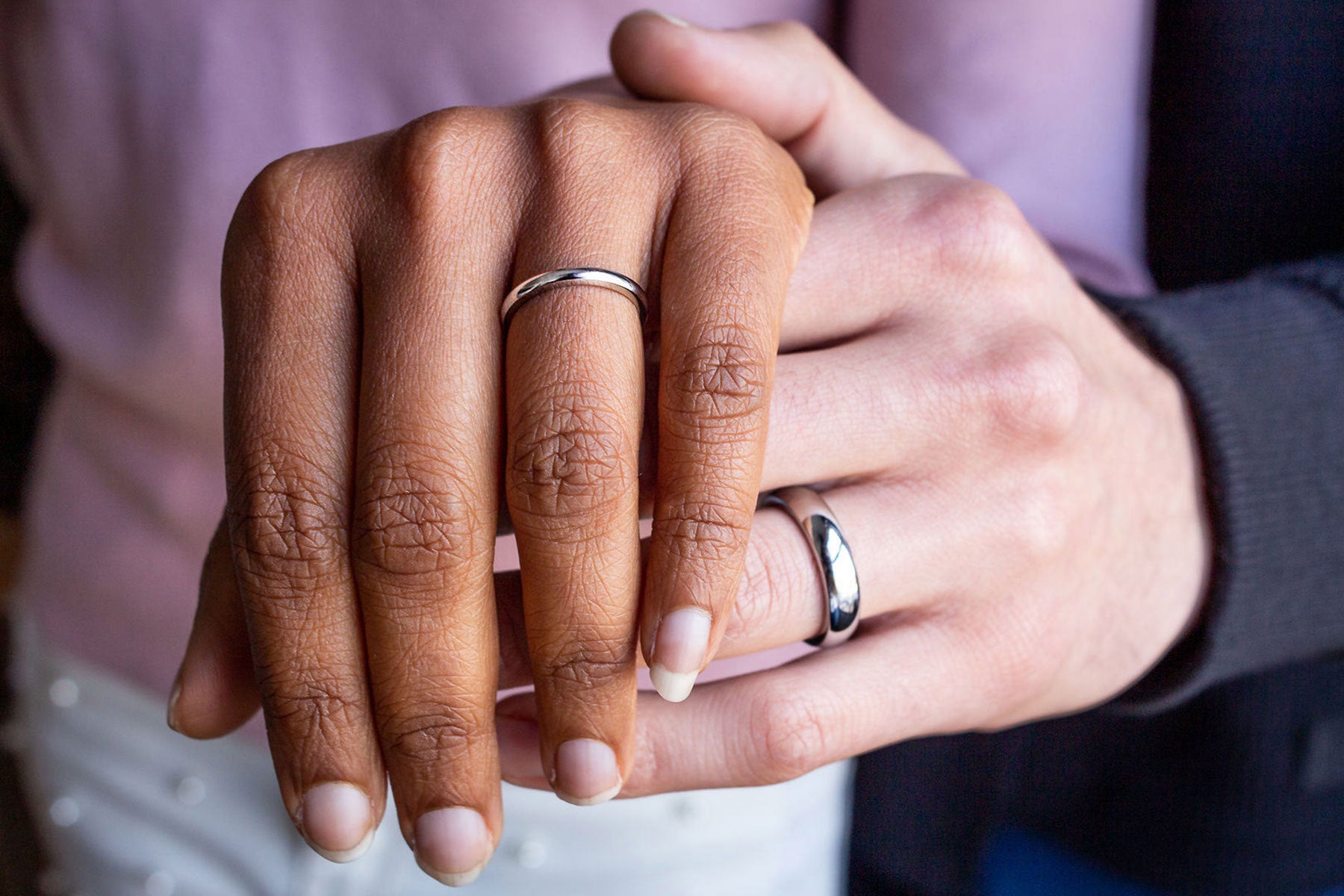 Simple band wedding rings on sale