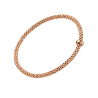 Fope Flex'It  Prima 18ct Rose Gold 0.01ct Diamond Set Bracelet Medium