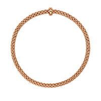 Fope Flex'It  Prima 18ct Rose Gold 0.01ct Diamond Set Bracelet Medium