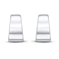 Flat Tapered 9ct White Gold Half Hoop Earring - Michael Jones Jeweller