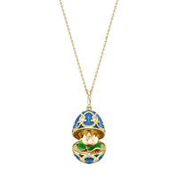 Fabergé Heritage Guilloché Enamel Water Lily Surprise Locket - Michael Jones Jeweller