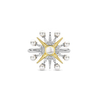 Ti Sento Yellow Gold Plated Synthetic Pearl and Cubic Zirconia Star Ring - Michael Jones Jeweller