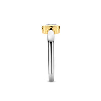 Ti Sento Yellow Gold Plated Cubic Zirconia Square Solitaire Ring 12328ZY (52) - Michael Jones Jeweller