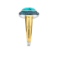 Ti Sento Turquoise and Blue Cushion Shaped Ring 12330TQ (54) - Michael Jones Jeweller