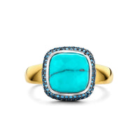 Ti Sento Turquoise and Blue Cushion Shaped Ring 12330TQ (54) - Michael Jones Jeweller
