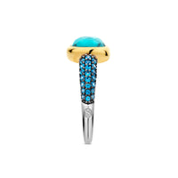 Ti Sento Yellow Gold Plated Turquoise Blue Crystal and Cubic Zirconia Ring 12331TQ (54) - Michael Jones Jeweller