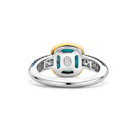 Ti Sento Yellow Gold Plated Turquoise Blue Crystal and Cubic Zirconia Ring 12331TQ (54) - Michael Jones Jeweller