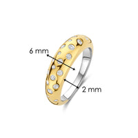 Ti Sento Yellow Gold Plated Cubic Zirconia Scatter Ring 12363ZY (56) - Michael Jones Jeweller