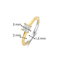 Ti Sento Yellow Gold Plated Cubic Zirconia Solitaire Ring 12367ZY (56) - Michael Jones Jeweller