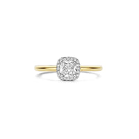 Ti Sento Yellow Gold Plated Cubic Zirconia Cluster Ring 12388ZY (56) - Michael Jones Jeweller