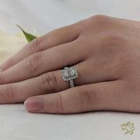 Skye Emerald Halo 0.30ct G VS2 Diamond Platinum Ring - Michael Jones Jeweller