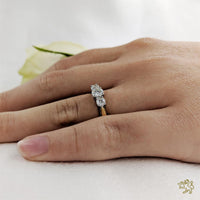 Trilogy Classic Three Stone 0.32ct E SI1 Diamond Yellow Gold/Platinum Ring - Michael Jones Jeweller