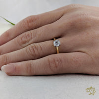 Open Tulip Solitaire 0.50ct E VS2 Diamond Yellow Gold/Platinum Ring - Michael Jones Jeweller