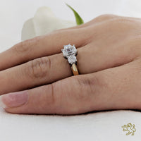 Royal Emerald Three Stone 0.50ct G VS2 Diamond Yellow Gold/Platinum Ring - Michael Jones Jeweller