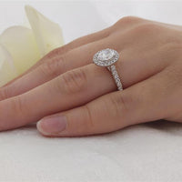 Skye Oval Halo 0.70ct F VS2 Diamond Platinum Ring - Michael Jones Jeweller