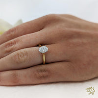 Classic Oval Solitaire 1.03ct E VS1 Laboratory Grown Diamond Yellow Gold/Platinum Ring - Michael Jones Jeweller