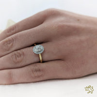 Skye Pure Oval Halo 0.50ct D SI2 Diamond Yellow Gold/Platinum Ring - Michael Jones Jeweller