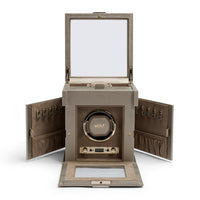 WOLF Palermo Single Watch Winder With Jewellery Storage - Michael Jones Jeweller