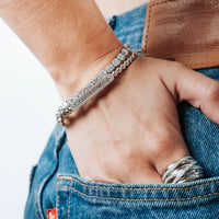 Ti Sento Cubic Zirconia Bar Bangle 23044ZI - Michael Jones Jeweller