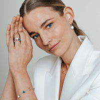 Ti Sento Yellow Gold Plated Dark Blue Crystal and Cubic Zirconia Square Bracelet 23080DB - Michael Jones Jeweller