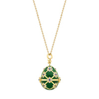 Fabergé x 007 Special Edition Yellow Gold & Green Guilloché Enamel Octopussy Egg Surprise Locket - Michael Jones Jeweller