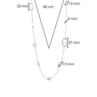 Ti Sento Iridescent Crystal and Cubic Zirconia Long Necklace 34081ZI/80 - Michael Jones Jeweller
