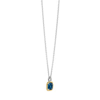 Ti Sento Yellow Gold Plated Dark Blue Crystal and Cubic Zirconia Necklace 34111DB