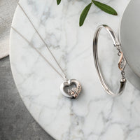 Clogau Past Present Future® Sterling Silver Heart Inner Charm Pendant with Topaz 3SICLP19 - Michael Jones Jeweller