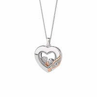 Clogau Past Present Future® Sterling Silver Heart Inner Charm Pendant with Topaz 3SICLP19 - Michael Jones Jeweller