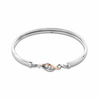 Clogau Past Present Future® Sterling Silver Bangle with Topaz 3SPPFBG - Michael Jones Jeweller