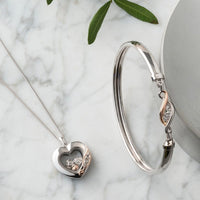 Clogau Past Present Future® Sterling Silver Bangle with Topaz 3SPPFBG - Michael Jones Jeweller
