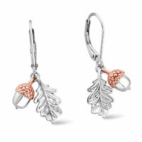 Clogau Royal Clogau® Sterling Silver Oak Leaf Earrings with Topaz 3SROKDE - Michael Jones Jeweller