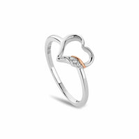 Clogau Past Present Future® Sterling Silver Heart Ring with Topaz - Michael Jones Jeweller