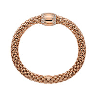 FOPE Flex'it Love Nest 18ct Rose Gold 1.07ct Diamond Set Bracelet Medium - Michael Jones Jeweller