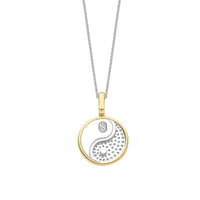 Ti Sento Yellow Gold Plated Mother of Pearl and Cubic Zirconia Yin Yang Pendant 6843MW - Michael Jones Jeweller