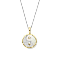 Ti Sento Yellow Gold Plated Mother of Pearl and Cubic Zirconia Yin Yang Pendant 6843MW - Michael Jones Jeweller