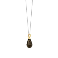 Ti Sento Yellow Gold Plated Khaki Green Crystal Drop Pendant 6848KA