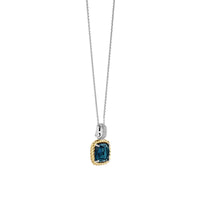 Ti Sento Yellow Gold Plated Dark Blue Crystal and Cubic Zirconia Pendant 6853DB - Michael Jones Jeweller