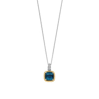 Ti Sento Yellow Gold Plated Dark Blue Crystal and Cubic Zirconia Pendant 6853DB - Michael Jones Jeweller