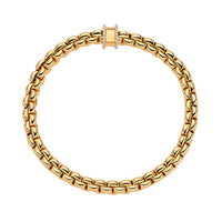 FOPE Flex'it Eka 18ct Yellow Gold 0.17ct Diamond Set Bracelet Medium - Michael Jones Jeweller