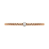 FOPE Flex'it Eka 18ct Rose and White Gold 0.12ct Diamond Set Bracelet Medium - Michael Jones Jeweller