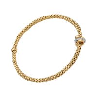 FOPE Flex'it Prima 18ct Yellow Gold 0.10ct Diamond Set Bracelet Small - Michael Jones Jeweller