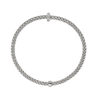 FOPE Flex'it Prima 18ct White Gold 0.18ct Diamond Set Bracelet Medium - Michael Jones Jeweller