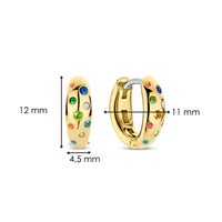Ti Sento Yellow Gold Plated Multicoloured Cubic Zirconia Scatter Stardust Hoop Earrings 78006MC