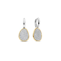 Ti Sento Yellow Gold Plated Cubic Zirconia Pebble Drop Earrings 78027ZY