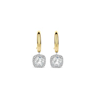 Ti Sento Yellow Gold Plated Cubic Zirconia Drop Hoop Earrings 78030ZY - Michael Jones Jeweller