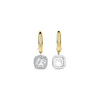 Ti Sento Yellow Gold Plated Cubic Zirconia Drop Hoop Earrings 78030ZY - Michael Jones Jeweller