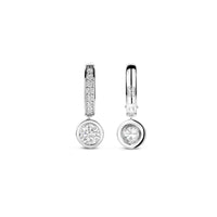 Ti Sento Cubic Zirconia Drop Hoop Earrings 78032ZI