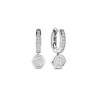 Ti Sento Cubic Zirconia Drop Hoop Earrings 78032ZI